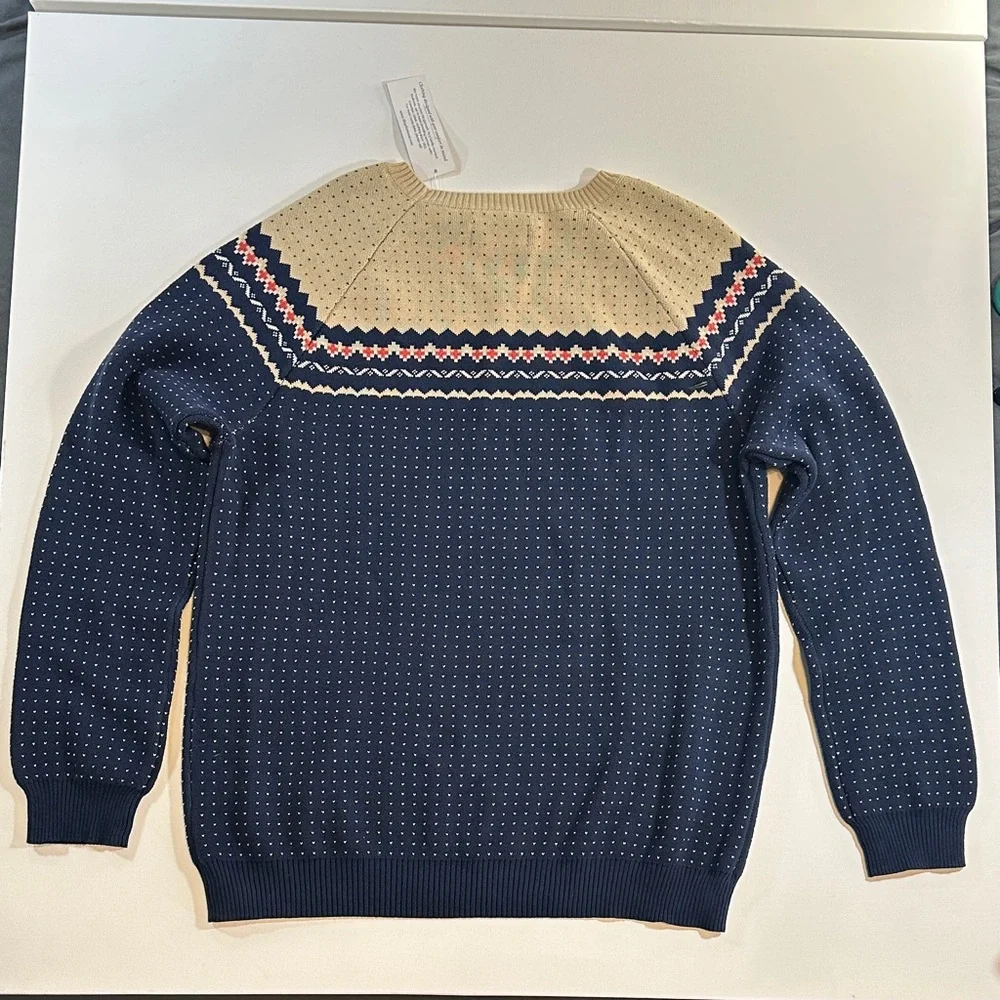 National Navy, Beige & Red Crewneck Sweater NWT Size XL